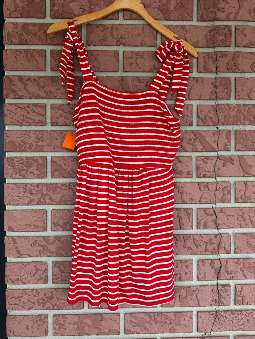 Ingrid & Isabel Red and White Striped Tie-Shoulder Tunic